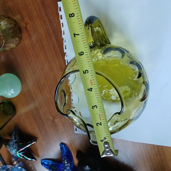 💚Empoli Art Glass Green Coin Dot Pitcher - Picture 10 of 11